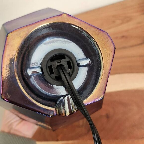 Iridescent mystic topaz geometric desk lamp purple blue - Picture 6 of 6